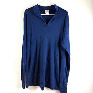 Vintage Filson 100% Wool 1/4 Zip Base Layer Pullover Sweater Blue Mens Sz XXL